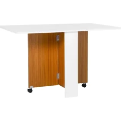 Klapbord Spisebord Mobilt Skrivebord Med Klapbord Sidebord Med Hjul Spisebord Til Køkken Hvid
