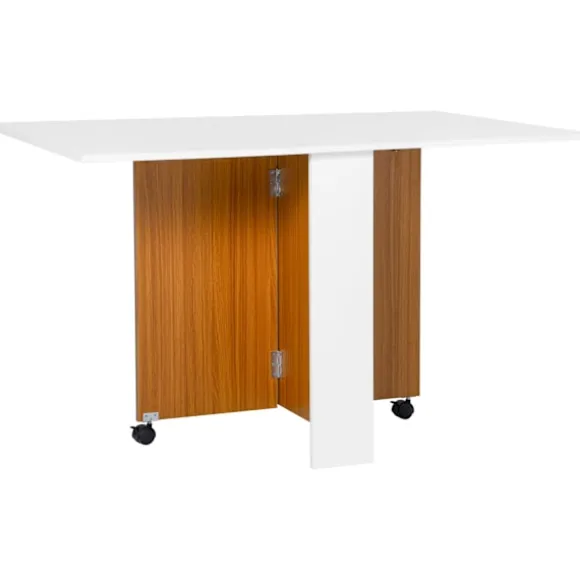 Klapbord Spisebord Mobilt Skrivebord Med Klapbord Sidebord Med Hjul Spisebord Til Køkken Hvid