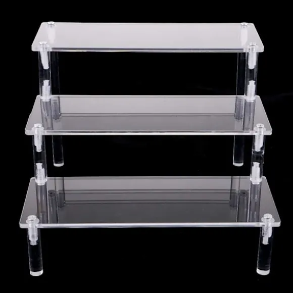 Klar Akryl Display Hylde 3-Trins Transparent Trappehylde