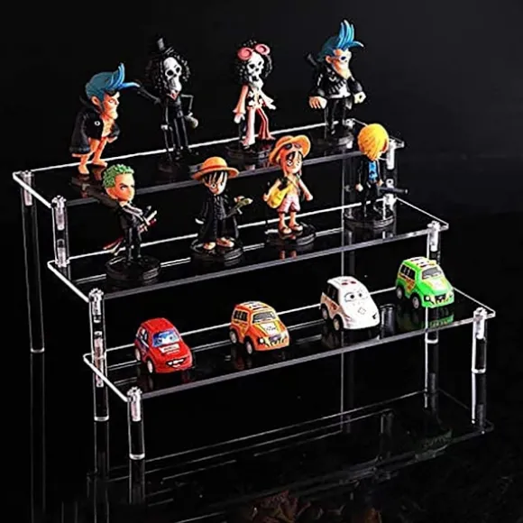 Klar Akryl Display Hylde 3-Trins Transparent Trappehylde