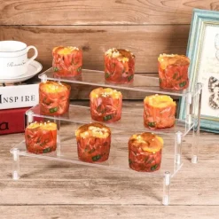 Klar Akryl Display Hylde 3-Trins Transparent Trappehylde