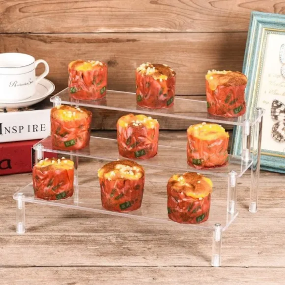 Klar Akryl Display Hylde 3-Trins Transparent Trappehylde
