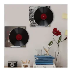 Klar vinylpladeholder Vægmontering 8-pak, pladeholder i akryl, vinylpladeholder-display