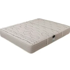 Økologisk bomulds madrassæt 160x200 cm + 2 puder + dyne + boxspring + sengegavl grå