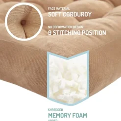 Komfort Memory Foam Meditation Gulvpuder 2 Stykker Sæt, Voksen Studerende Firkantet Stor Pude, Tuftet Fløjl Gulvmåtte til Balkon Udendørs Tatami Li