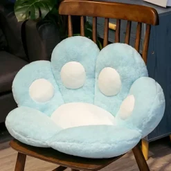 Komfortabel Siddepude med Varmefunktion, Gulvpude i Sødt Design og Blødt Stof, Lazy Sofa til Indendørs Loungestol, Kattepoteform