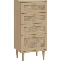 Kommode - CALASETTEA - 4 skuffer - Egetræ - 50,4 x 41,4 x 108,8 cm Ek