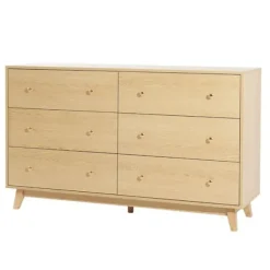 Kommode - DUOKU - SR247246 - 6 Skuffer - Lys Træ - Moderne Minimalistisk Design Klart trä