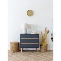 Kommode med 3 skuffer 80x40x80 cm andesøgrøn og natur Blå Anka