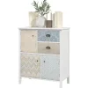 Kommode Opbevaringsskab 2 Skuffer 3 Rum Vippebeskyttelse Stue Soveværelse Hvid 68X34X80Cm