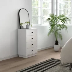 Kommode, skænk med 4 skuffer, skab af træmateriale, opbevaringsskab i moderne stil, skuffeskab, kommode, skab til stue, soveværelse, entre, 47 x 29 x | Fyndiq