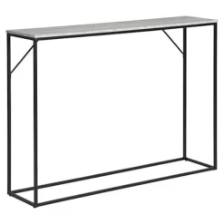 Konsol 110x26x80 cm i grå marmor effekt og metal - VITEA brun