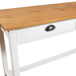 Konsolbord - Hill-serien - 2 skuffer - 110 x 45 x 74 cm - Massivt fyrretræ vitt och naturligt