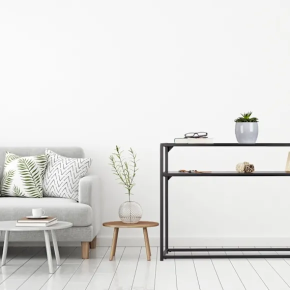 Konsolbord glas metal