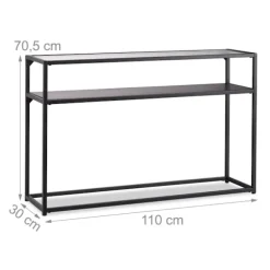Konsolbord glas metal