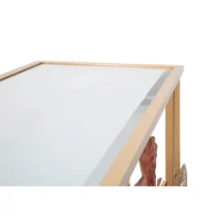 Konsolbord, guldmetal og spejlglas, 114x41,5x80 cm