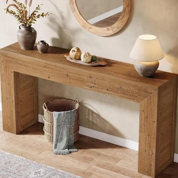 Konsolbord i træ 160cm - Lysebrunt / hallbord / aflastningsbord