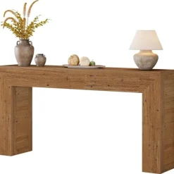 Konsolbord i træ 160cm - Lysebrunt / hallbord / aflastningsbord