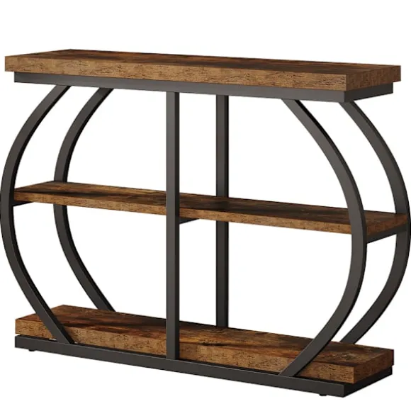 Konsolbord i træ og metal 105cm - Brun / aflastningsbord / hall