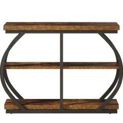 Konsolbord i træ og metal 105cm - Brun / aflastningsbord / hall
