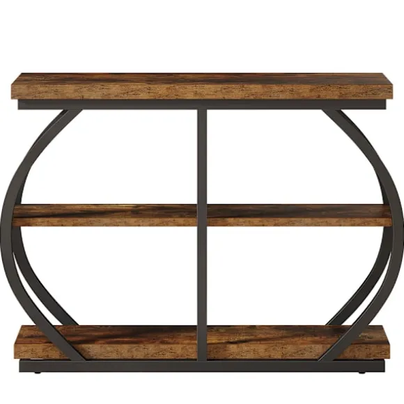 Konsolbord i træ og metal 105cm - Brun / aflastningsbord / hall
