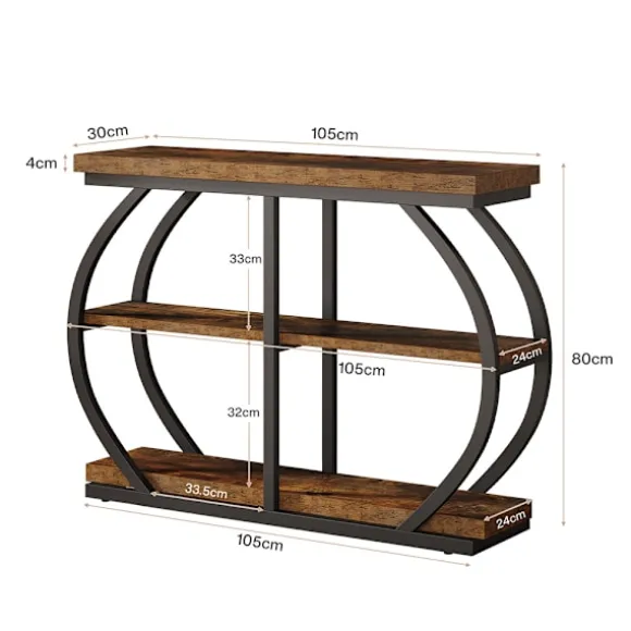 Konsolbord i træ og metal 105cm - Brun / aflastningsbord / hall