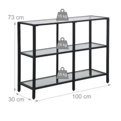 Konsolbord med 3 glashylder – Moderne design