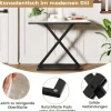 Konsolbord med bordplade i imiteret marmor, metalstel, 100x40x77,5 cm
