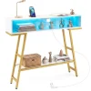 Konsolbord med LED-belysning og ladestation