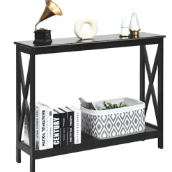 Konsolbord med underhylla 100cm - Sort