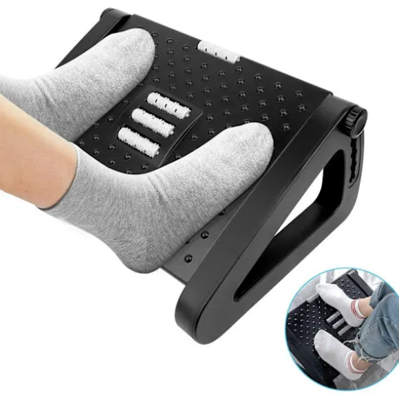 Kontorfodstøtte, højdejusterbar fodstøtte ergonomisk fodstøtte, til hjemmekontor