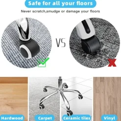 Kontorstol Caster Wheels Udskiftning (Sæt med 5), 2 tommer, Universa