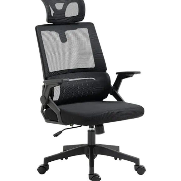 Kontorstol Ergonomisk Skrivebordsstol Justerbar Nakkestøtte Armlæn Højdejusterbar Computerstol Drejestol Vippefunktion
