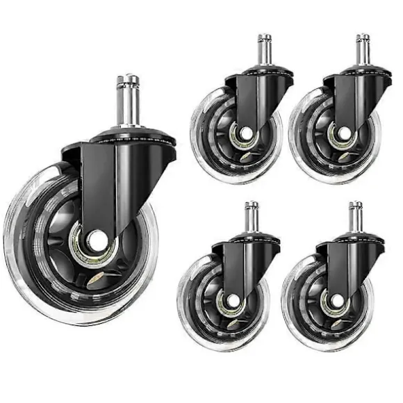 Kontorstol Hjul 10 mm Stilk, Kompatibel til Stole, 3/8 tommer Udskiftnings Gummi Stol Hjul, Sæt o
