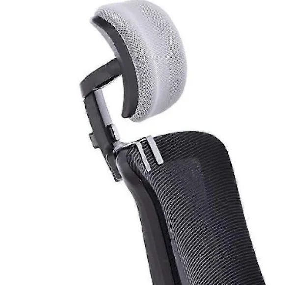 Kontorstol nakkestøtte tilbehør Universal hovedstøtte pude polstret justerbar højde vinkel-WELLNGS silver gray and black