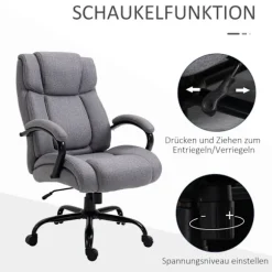 Kontorstol Skrivebordsstol Gaming Stol Drejestol Rocker Funktion Tyk Polstret Ergonomisk Stol Bæreevne 220 Kg
