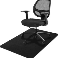 Kontorstol Underlag 120 * 90cm, Sunfry Kontorstol Underlag til Trægulve Skridsikker Gulvbeskyttelsesmåtte (120 x 90cm, Sort)