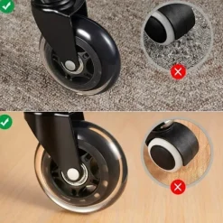 Kontorstolshjul 5 stk., 11x22mm Drejelige Hjul til Stole, 360° Lydløs Rullning, Slidstærkt, Ridsebeskyttelse, Kontorstolshjul