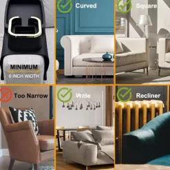 Kopholder til sofa, kopholder til sofa i silikone, der ikke spilder, sort