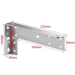 Kraftige beslag til flydende møbler 22,2 cm 2-pak - Rustfrit st
