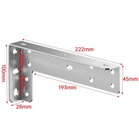 Kraftige beslag til flydende møbler 22,2 cm 2-pak - Rustfrit st