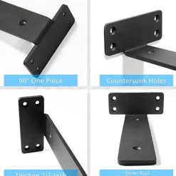 Kraftige usynlige hyldeknægte (sæt med 6) - Stål flydende hyldeholder 6-inch 6-inch