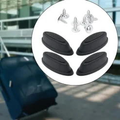 Kuffert bundstøtte fødder kuffert fødder pad premium erstatning stud fod pad kuffert bund stud stativ til alle kufferter Sort 5,9cmx2.