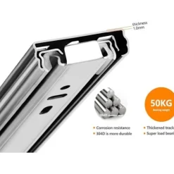 Kuglelejre skuffesæt med 2, 300 mm soft closing i 304 rustfrit stål, flere farver