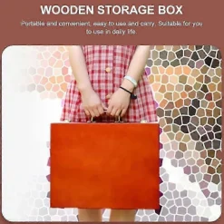 Kunstner Opbevaringsboks Træ Kunstner Værktøj Pensel Opbevaringsboks Holder Etui Organizer til Pasteller Blyanter Smykker Makeup DIY Håndværk