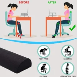 Kuppelformet fodstøtte til skrivebord og rejser, ergonomisk design massagestol, skridsikkert stofbetræk med memoryskum til reduktion af stress i fodsålen | Fyndiq