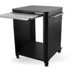 Kurt med skærebræt - COZZE - 90300 - 77 x 66,5 x 82,5 cm - Inox hylde 43x35 cm Svart