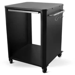 Kurt med skærebræt - COZZE - 90300 - 77 x 66,5 x 82,5 cm - Inox hylde 43x35 cm Svart