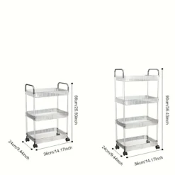3-lags Akryl Rullebord med Hjul - Hylder til Snacks, Kosmetik, Bøger & Mere