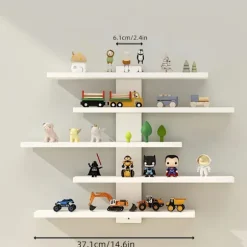 5-lags justerbar vægmonteret displayhylde | Velegnet til actionfigurer, byggeklodser og samleobjekter - Moderne opbevaringsreol til boligindretning White | Fyndiq